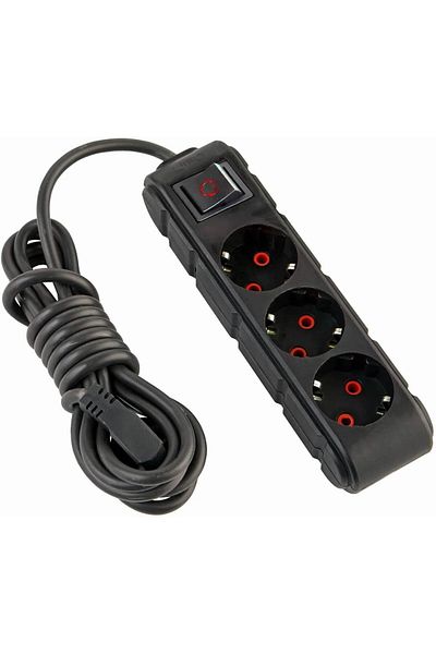 STOREMAX Oskyshopx 3 Lugs Socket 5m 16A 250V Triple Grounded Extension Cable Black