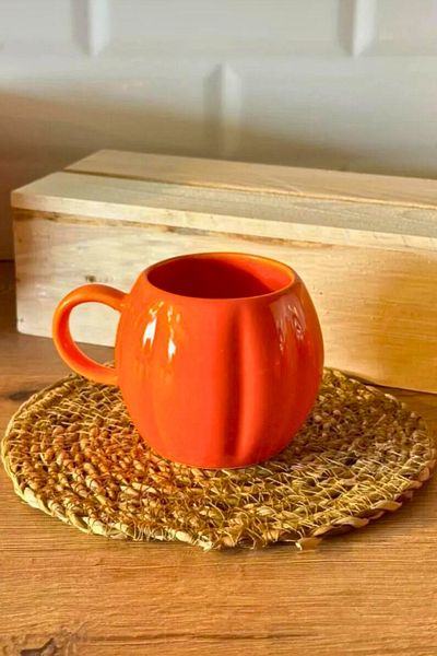Woodcept Single Pumpkin Design Ceramic Mug Cup, Pumpkin Series Ceramic Mug Cup 225 ml