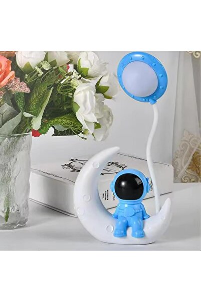 Sensoria Dekoratif Astronot Çocuk Odası Gece Lambası Sevimli Masa Lambası Süs Eşyası Usb Şarj 2 Kademeli