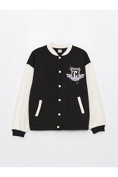 LC Waikiki Printed Long Sleeve Girl's College Jacket