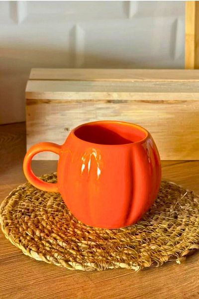 Woodcept Single Pumpkin Design Ceramic Mug Cup, Pumpkin Series Ceramic Mug Cup 225 ml