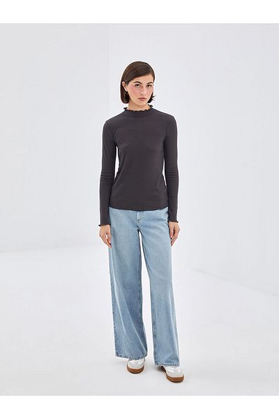 LC Waikiki Lcwk Stand Collar Textured Women's Body