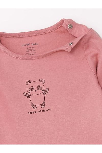 LC Waikiki Crew Neck Baby Girl Snap Bodysuit 2 Pack
