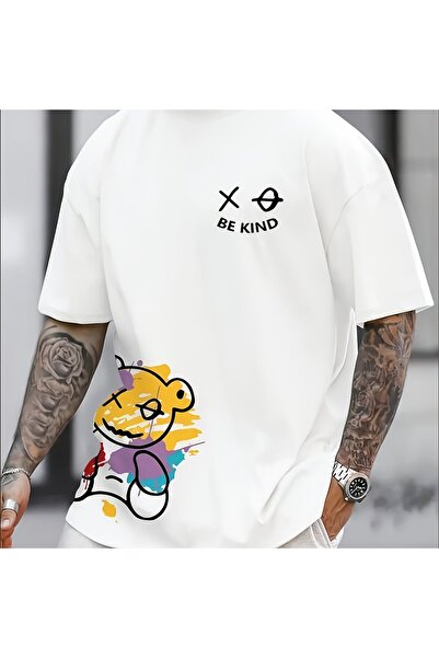 GALASHOP تي شيرت كاجوال مطبوع عليه Be A Be Gentle Bear للرجال