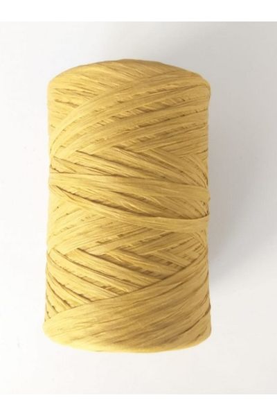 Nusrat Bilişim Mustard Yellow Angel Raffia - Bag Accessory, Rope No:8