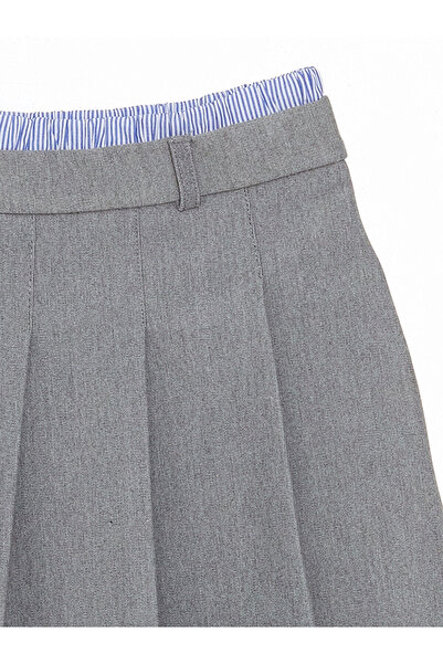 LC Waikiki Антрацитова спідниця з гумкою та плісированими складками для дівчаток