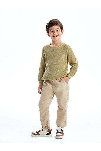 LC Waikiki Pantaloni Jogger pentru băiat basic cu talie elastică bej