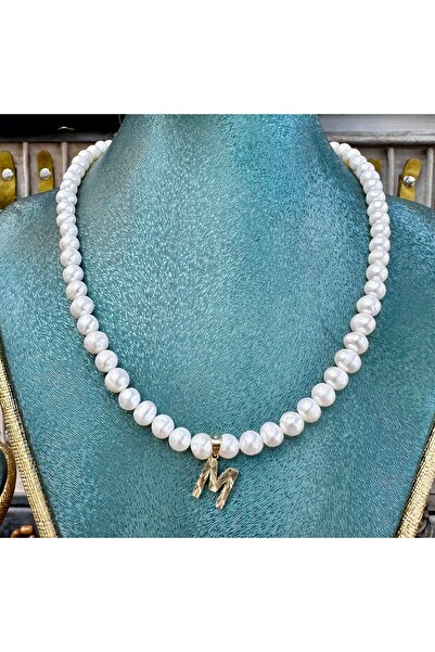 İnci İnci kolye kişiye özel 14 ayar altın harf