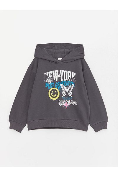 LC Waikiki Printed Long Sleeve Girls' Hoodie and Sweatpants