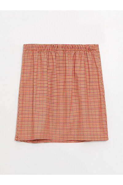 LC Waikiki LCW Kids Girls&#39; Skirt with Elastic Waist Houndstooth Pattern