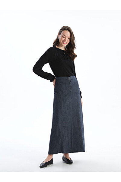 LC Waikiki Lcw Grace Print A-Line Women's Skirt with Zippered Waist