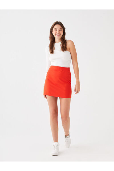 LC Waikiki تنورة نسائية قصيرة من ALITA CITY Farkily LCW Vision Orange Tweed