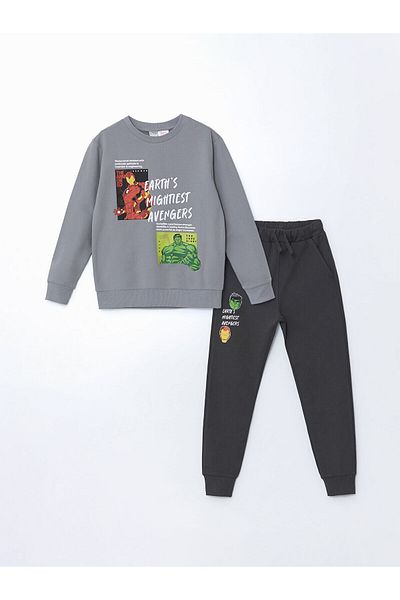 LC Waikiki Σετ αθλητικής φόρμας LCW Kids Crew Neck Hulk με στάμπα για αγόρια