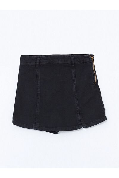 LC Waikiki LCW Kids Fusta scurtă de jeans pentru fete de bază neagră