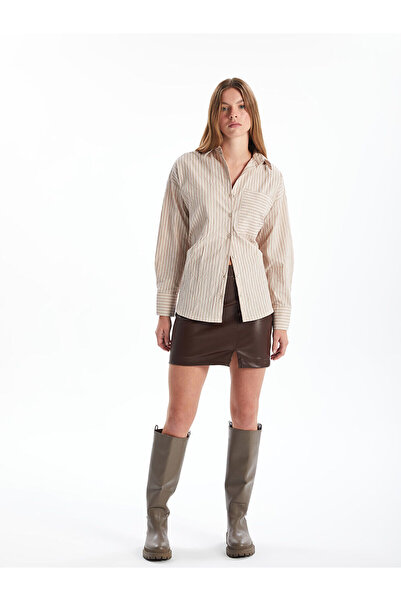 LC Waikiki LCW Vision Beli Fermuarlı Deri Görünümlü Kadın Etek