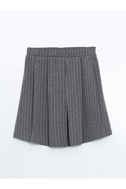 LC Waikiki Fusta pentru fetiță cu dungi LCW Kids, gri cu talie elastică