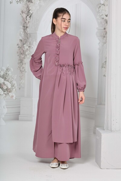 Jannock Κοριτσίστικο Κρυστάλλινο Κρεπ Μακρύ Χιτζάμπ Φεράζ