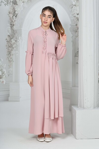 Jannock Κοριτσίστικο Κρυστάλλινο Κρεπ Μακρύ Χιτζάμπ Φεράζ