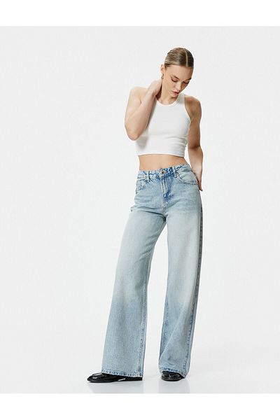 Koton Loose Fit cu talie înaltă - Blugi în stil Jean