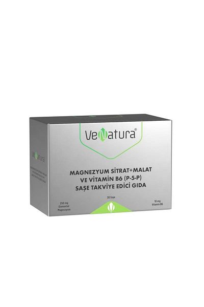 VeNatura Magnesium Citrate Malate and Vitamin B6 (P5P) 30 Sachets