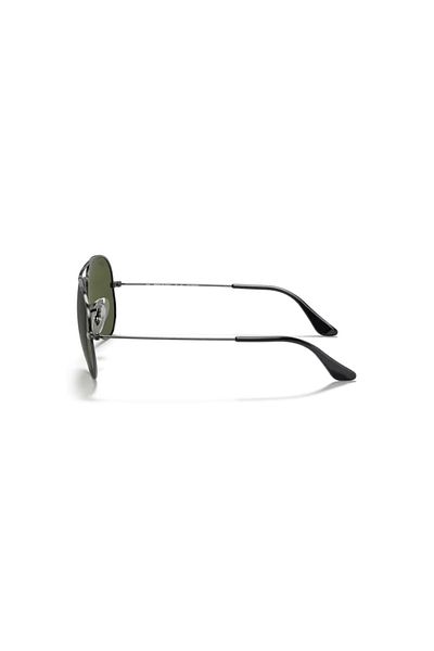 Ray-Ban نظارة شمسية راي بان بايلوت أفياتور كبيرة للجنسين، إطار معدني - Rb 3025 - مقاس العدسة: 58 مم - لون معدني