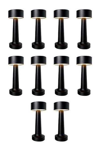 Taimi 10-pieces Cordless Touch Led Table Lamp - Battery 1000mah Thick Corner Black