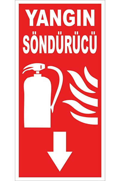 Yıldırım Yangın Söndürücü Levhası Sticker Folyo Baskı Fosforsuz
