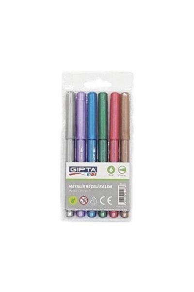Gıpta Kids Metallic 6 Color Felt Tip Pen Set