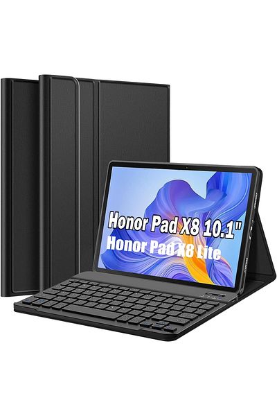 m.tk moveteck Honor Pad X8 / X8 Lite 10.1 Compatible Bluetooth Enabled Stand Pen Compartment Keyboard Case Magnetic