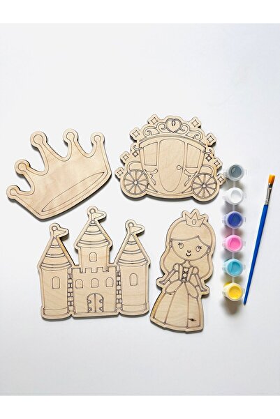 WoodStory Çocuklar İçin Kendin Yap Kendin Boya Ahşap Boyama Seti Eğitici Mont...