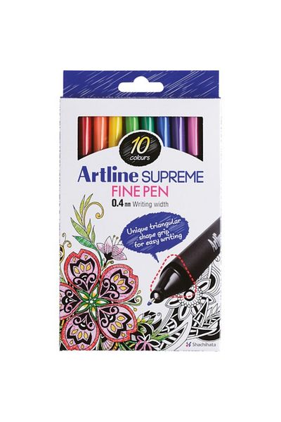 artline علبة أقلام سوبريم فاين متنوعة (10 قطع)