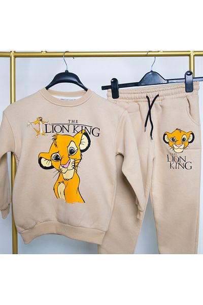 BookOrBook Lion King Printed 3 Thread Raster Premium Quality Kids Tracksuit Set