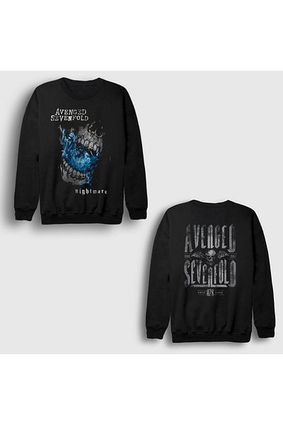 Presmono Унисекс черен суитшърт с щампа на гърба Avenged Sevenfold - 518397tt