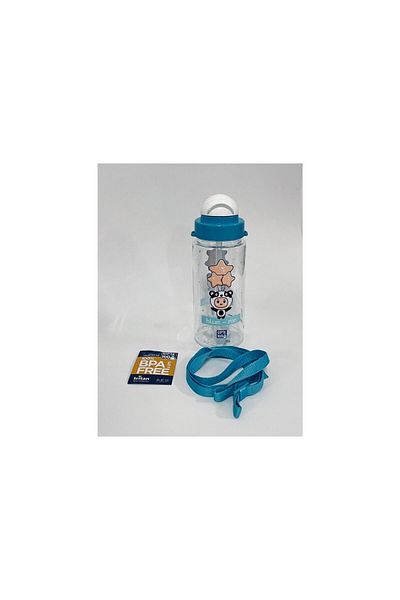 Gıpta Blue - Me Tritan Patterned Flask with Straw 500 Cc Blue