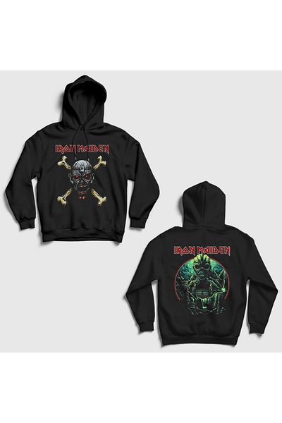 Presmono Φούτερ με κουκούλα Unisex Black Wizard Metal Iron Maiden με στάμπα 518283 ττ