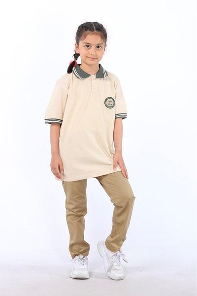 GÜMÜŞ COLLECTİONS School Pants Elastic Waist Camel Color Slim Fit Comfort Linen Primary School Pants