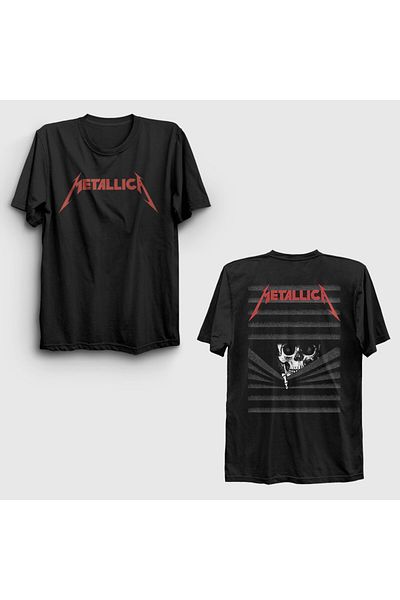 Presmono تي شيرت أسود من Metallica Blinds Skull - للجنسين 516087 تي تي