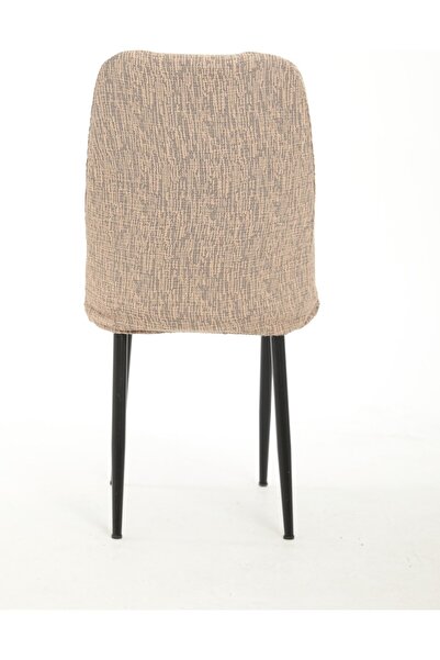 StarMall jakarli kumaş oval sandalye kılıfı,sandalye örtüsü çubuk desen 1 adet