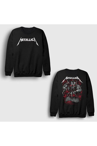 Presmono Μαύρο φούτερ Unisex με σχέδιο Metallica Demon Music 516393 ττ