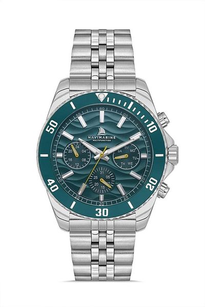 Navimarine Nm009-03 Multifunction Silver Color Steel Men's Wrist Watch
