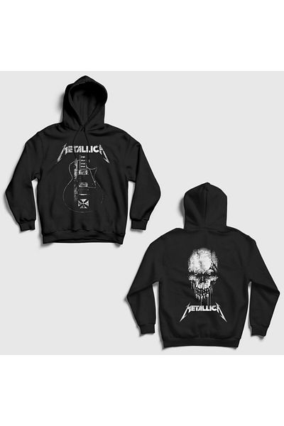 Presmono Унисекс суитшърт с качулка Metallica Death Rock, черен - с щампа на гърба 516323tt