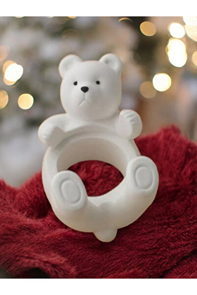 HediyeKombini Kutup ayısı mumluk beton alçı süs 3 Sevimli ayı mumluk dekorati...