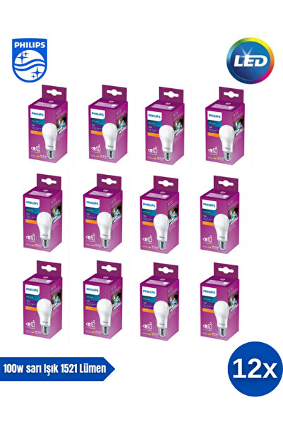 Philips Mycare LED Lamba 13W - 100W 2700K Sarı  Işık  1521 Lümen Yüksek Işık  ( 12 ADET  )