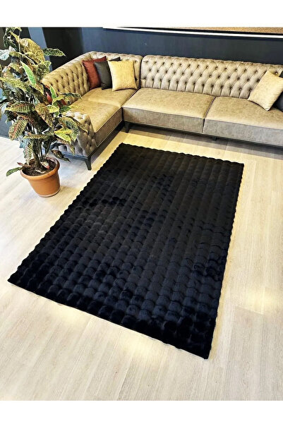 stil carpet Bubble Tavşan Tüyü Siyah Yatak Odası Koridor Mutfak Yumuşak Dokul...