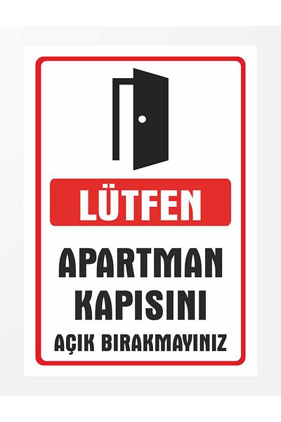 zafrakreklam من فضلك لا تترك باب الشقة مفتوحًا لوح تسجيل PVC مقاس 24 × 34 سم