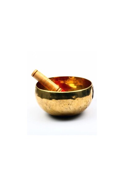 Morey El Dövmesi Pirinç Yoga Çanı Tibet Çanağı - Singing Bowl 20 Cm