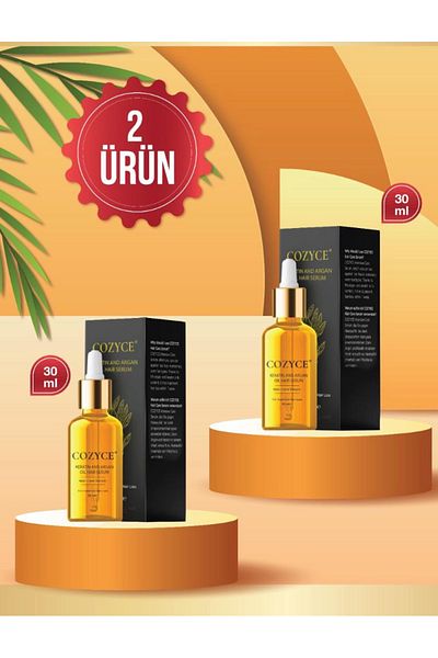 Cozyce Keratin & Argan Oil Extreme Damaged Hair Fast Growth Hair Care Serum 2 Pieces