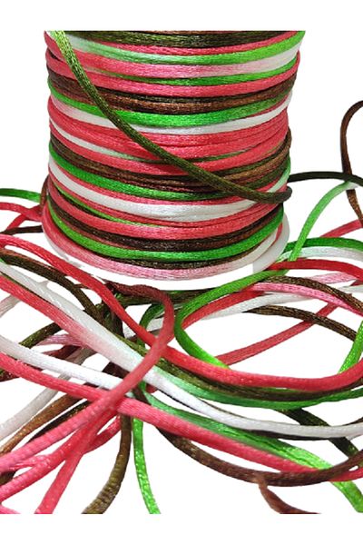PARACORD Rainbow Color Floş Ip Rat Tail - Rainbow 2 mm