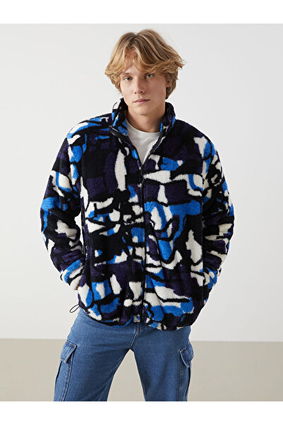 LC Waikiki Vizyon New Season Mock Neck Long Sleeve Plush Men's Zippered Sweat...