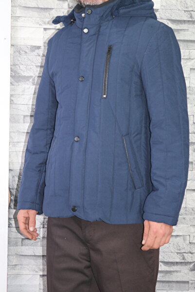 Bilgiçler erkek mavi mont kılasik kesim